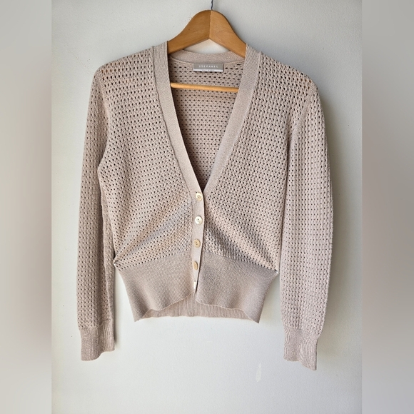 Stefanel Sweaters - STEFANEL Italy Cream Beige Cardigan Sweater Knit Buttons Seamless Size S